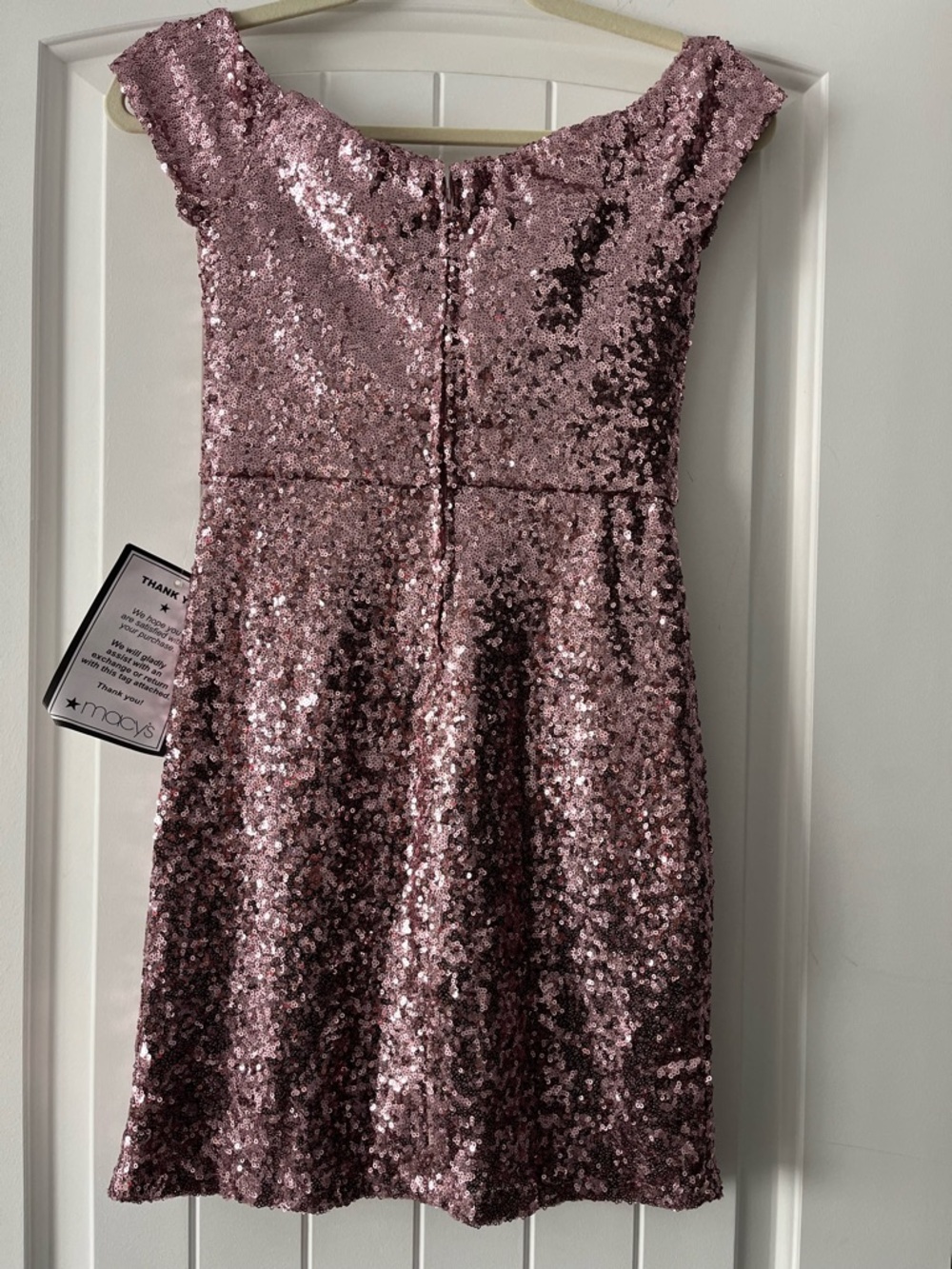 B Darlin Sequin Cap-Sleeve Dress in Rose Pink - Picture 2 of 6